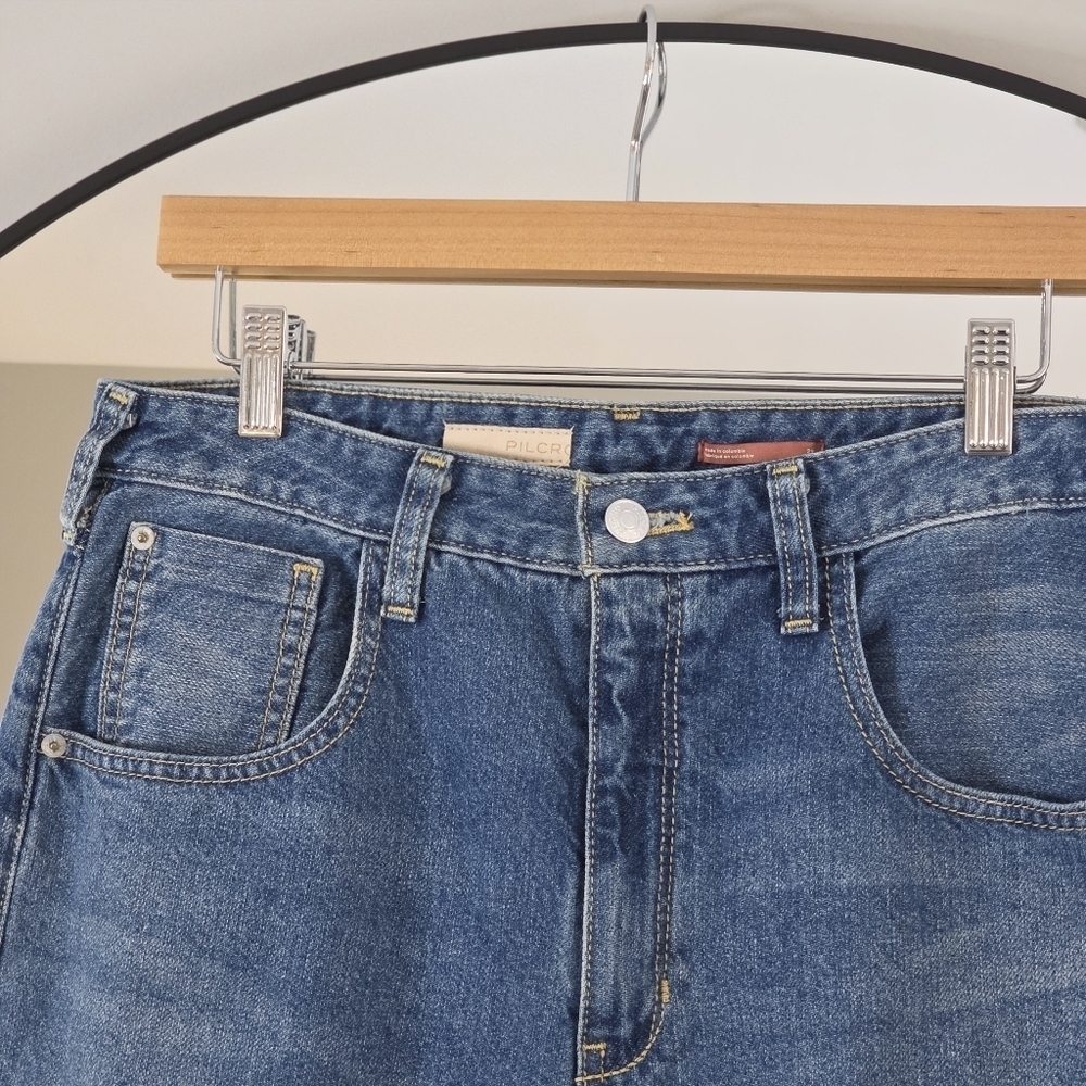 Pilcro Anthropologie The Joey High Rise Distressed Straight Jeans, Size 29 - Picture 7 of 14
